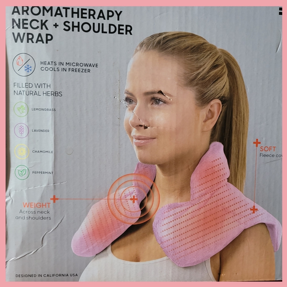 Sharper Image Aromatherapy Neck and Shoulder Wrap- Color Pink..NIB